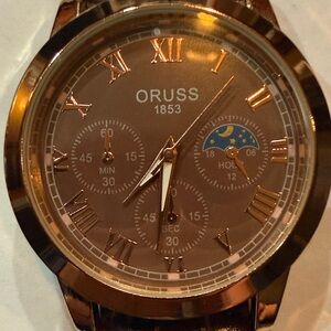 #26 Oruss Brown and Gold Watch